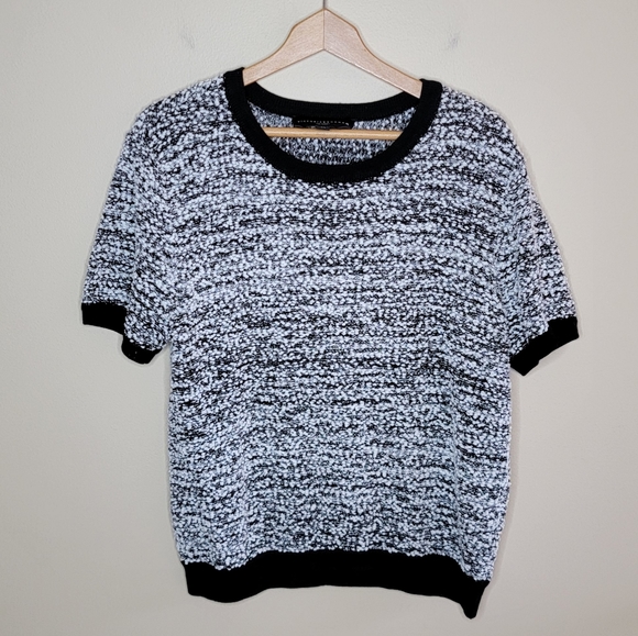 Victoria Beckham for Target Sweaters - Victoria Beckham for Target | Black & White Nubby Short Sleeve Sweater